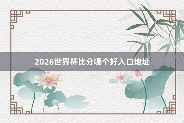 2026世界杯比分哪个好入口地址