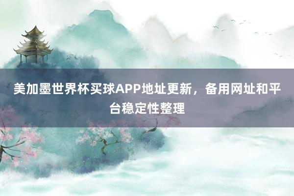 美加墨世界杯买球APP地址更新，备用网址和平台稳定性整理